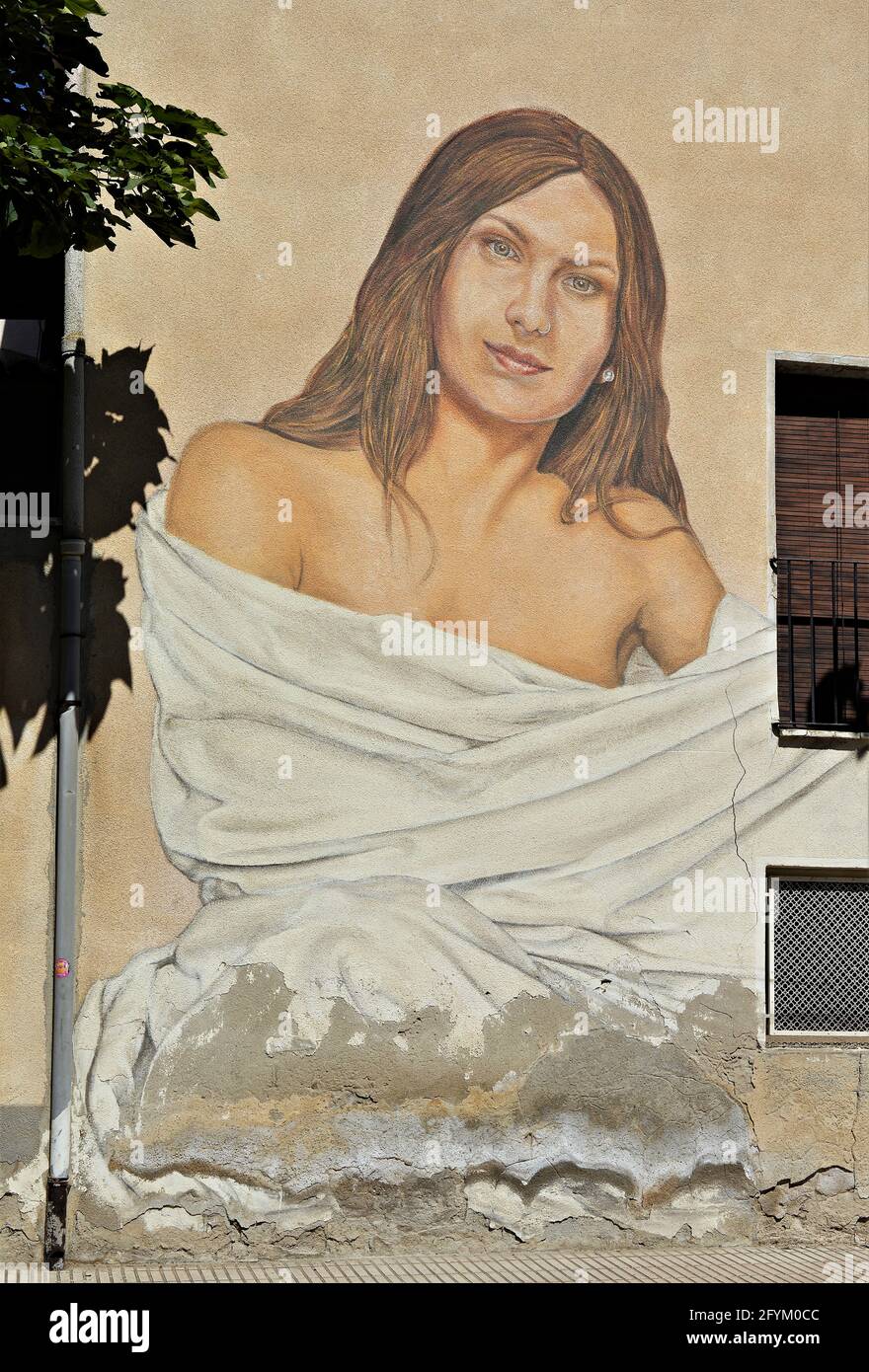 Festival dei murales e dell'arte rurale a Penelles, Lleida, Catalogna, Spagna Foto Stock