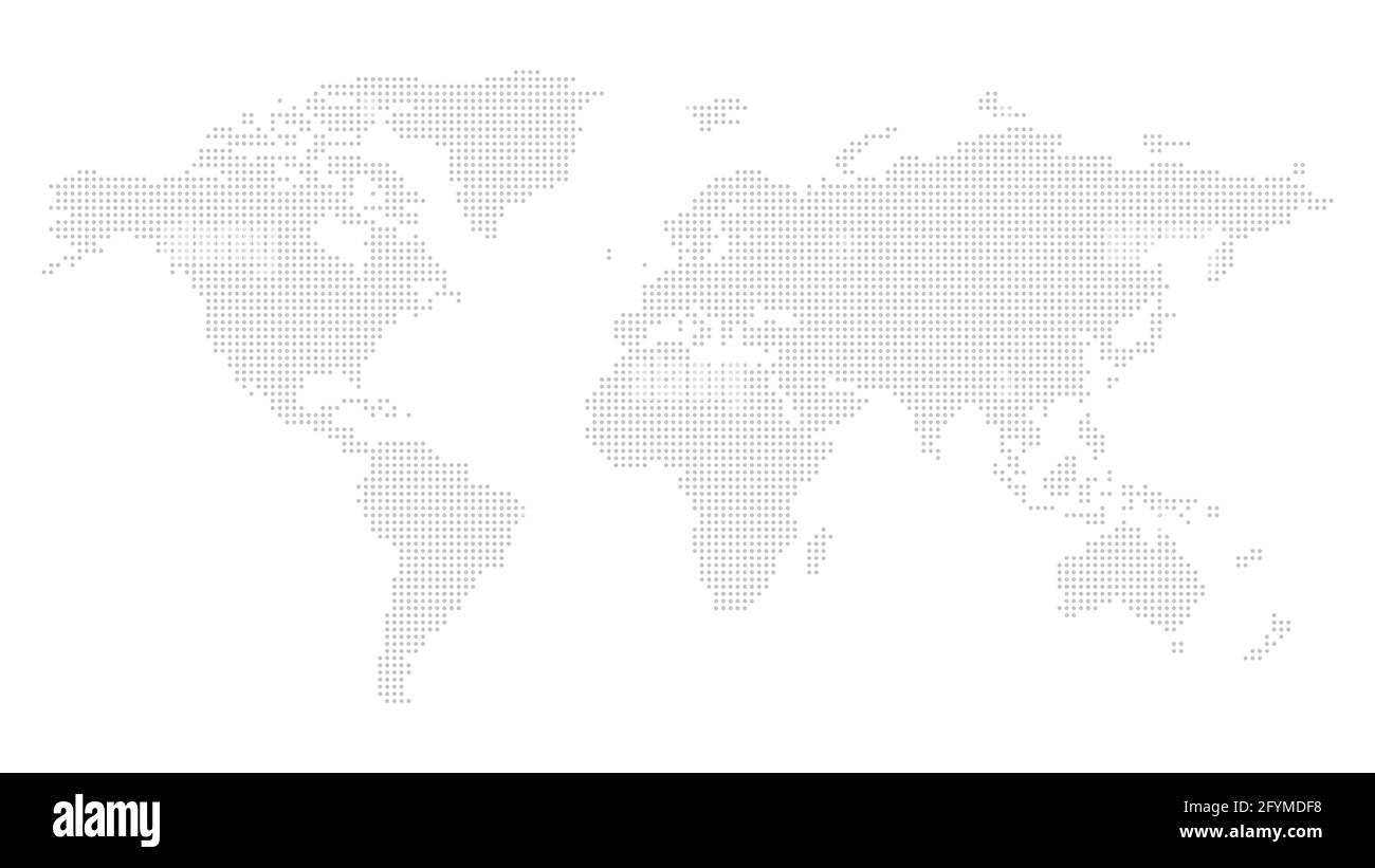 Mappa mondo punteggiato. Sfondo bianco. Illustrazione vettoriale Illustrazione Vettoriale
