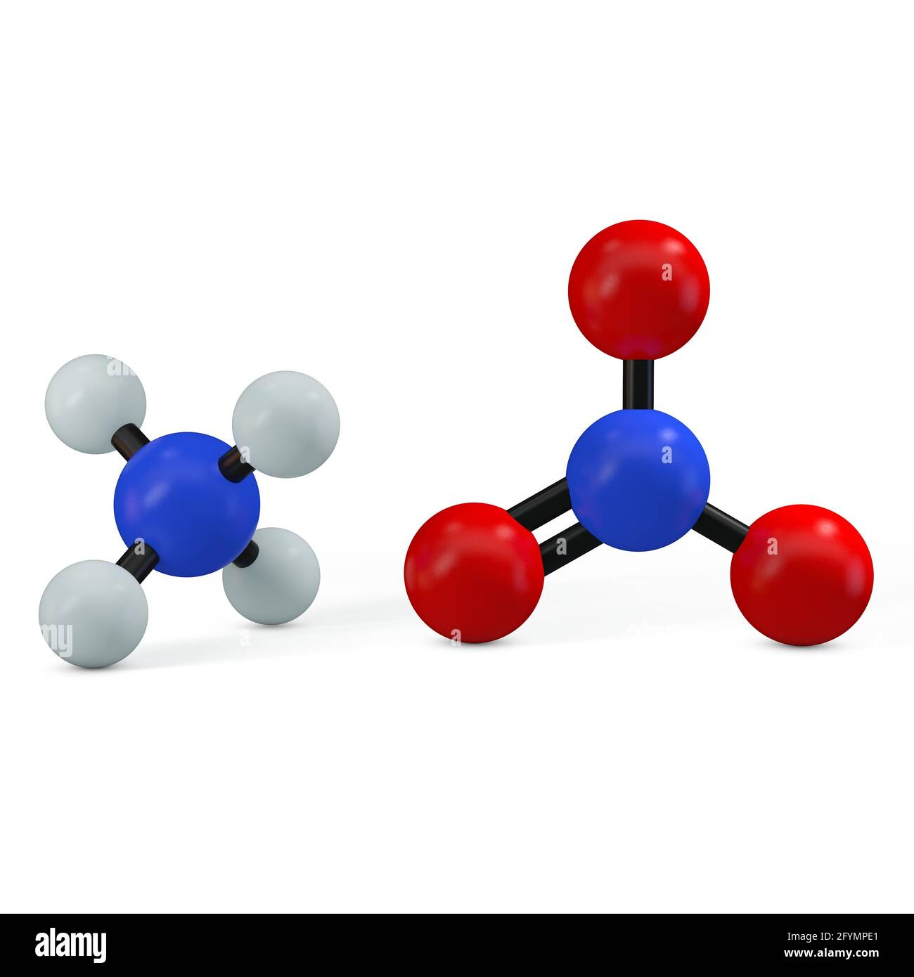 Molecola di nitrato di ammonio, illustrazione Foto Stock