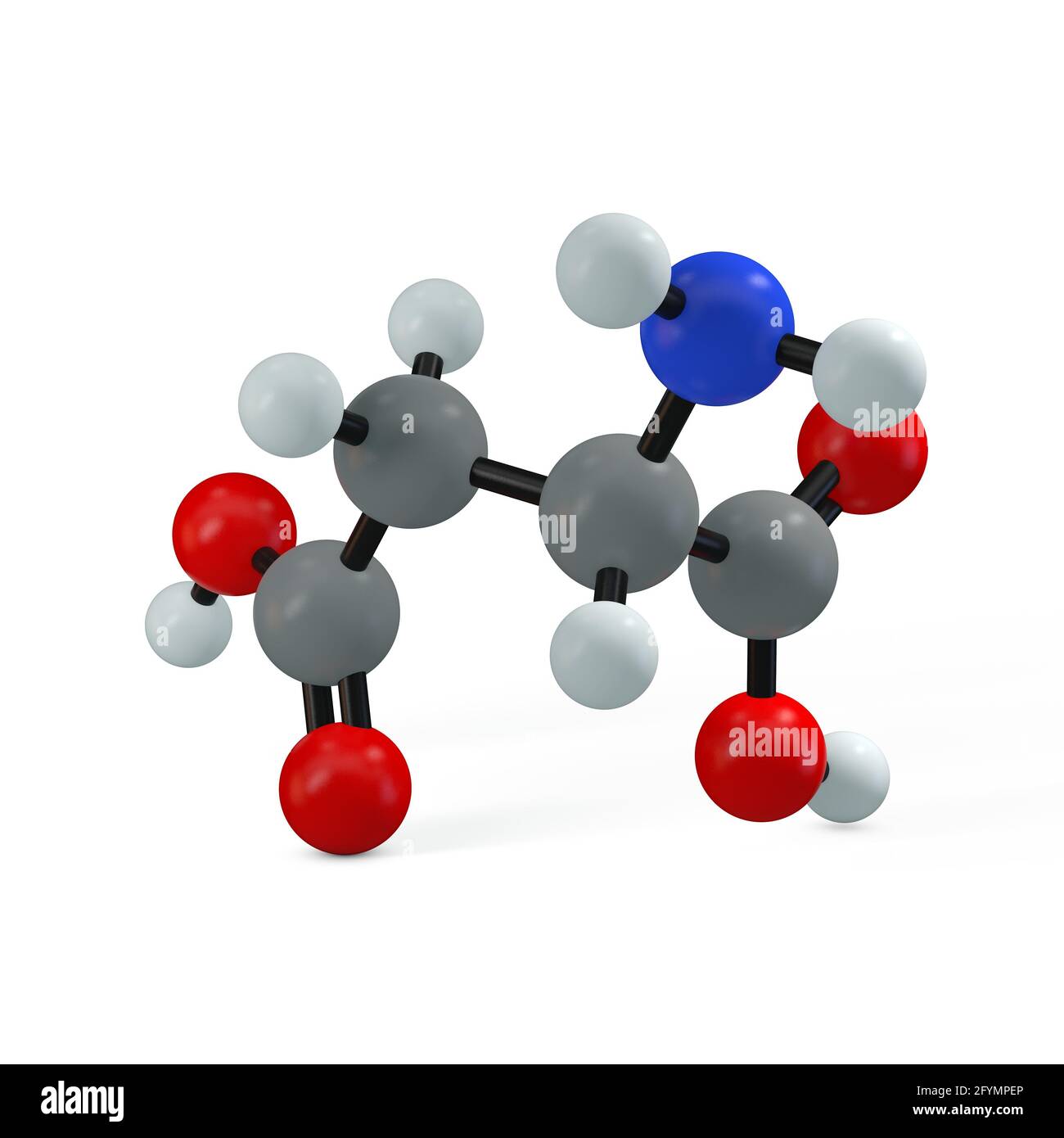 Molecola di acido aspartico, illustrazione Foto Stock