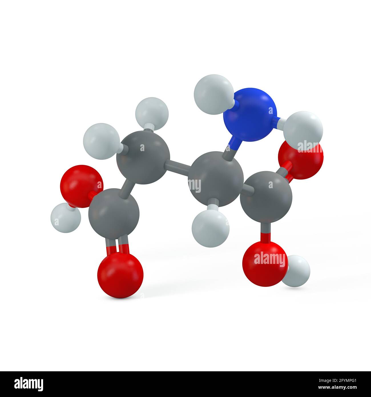 Molecola di acido aspartico, illustrazione Foto Stock