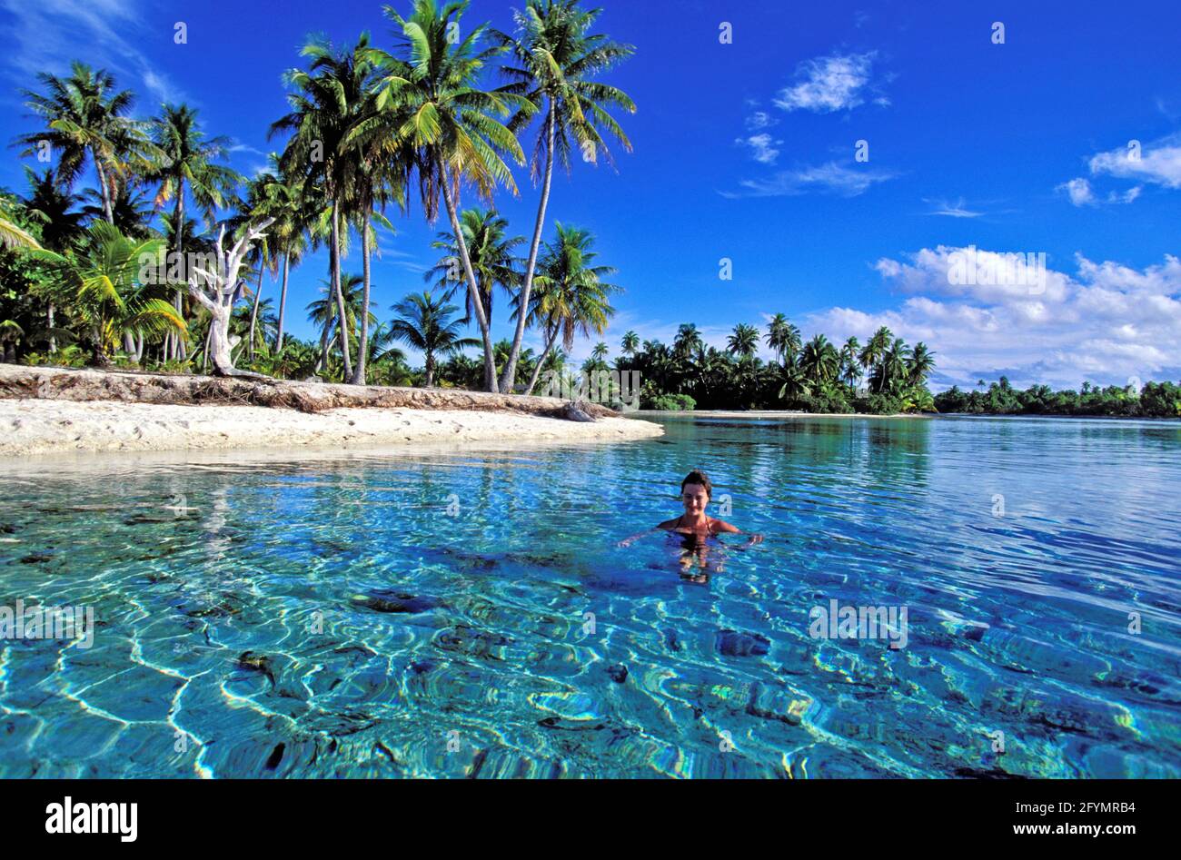 POLINESIA FRANCESE. ARCIPELAGO TUAMOTU. L'ATOLLO DI RANGIROA Foto Stock