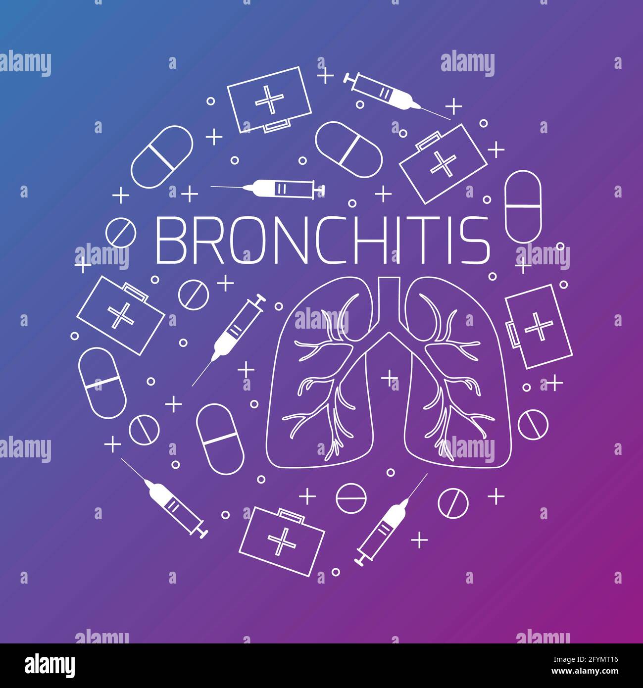 Bronchite, illustrazione concettuale Foto Stock