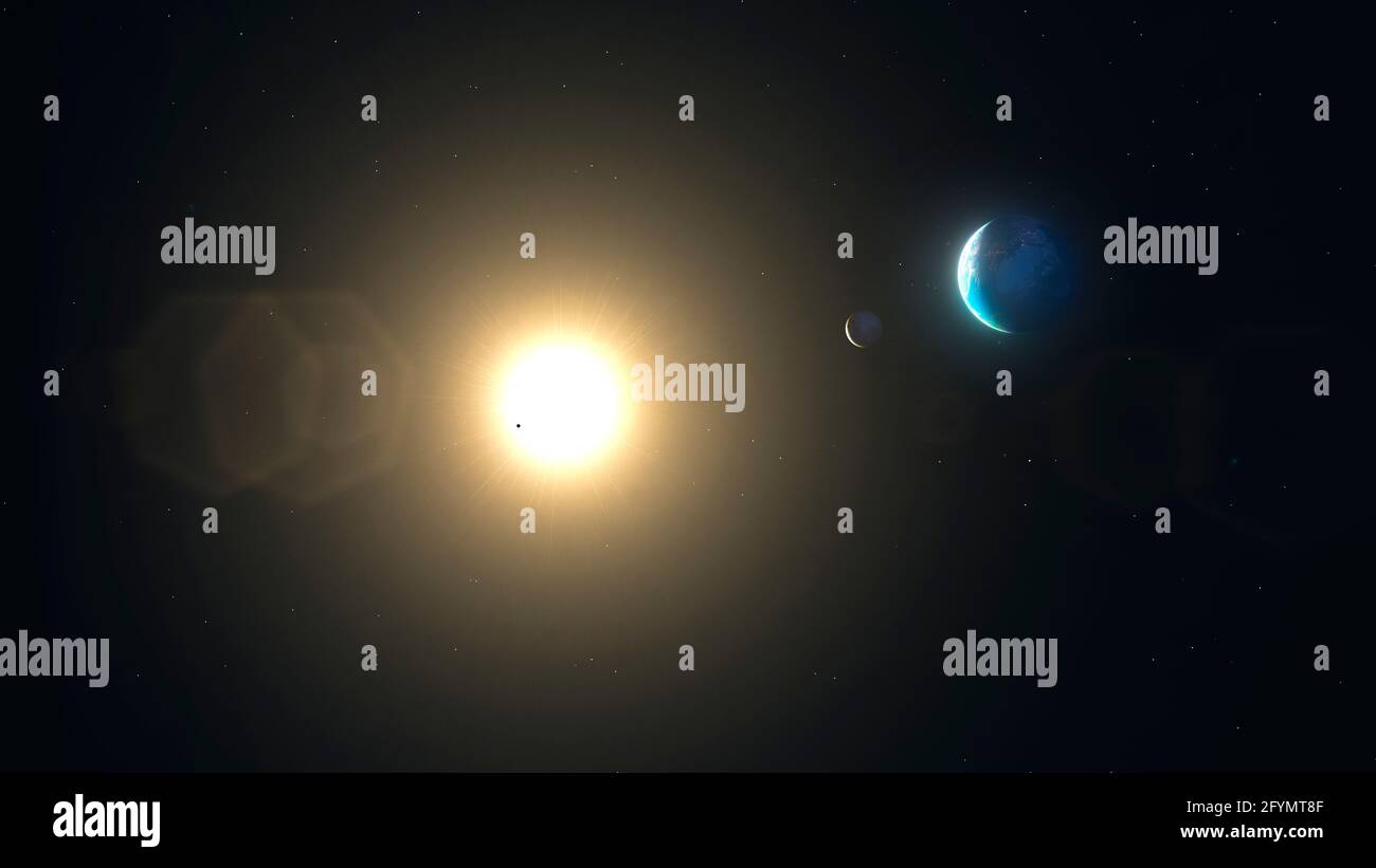 Terra e Venere, illustrazione Foto Stock