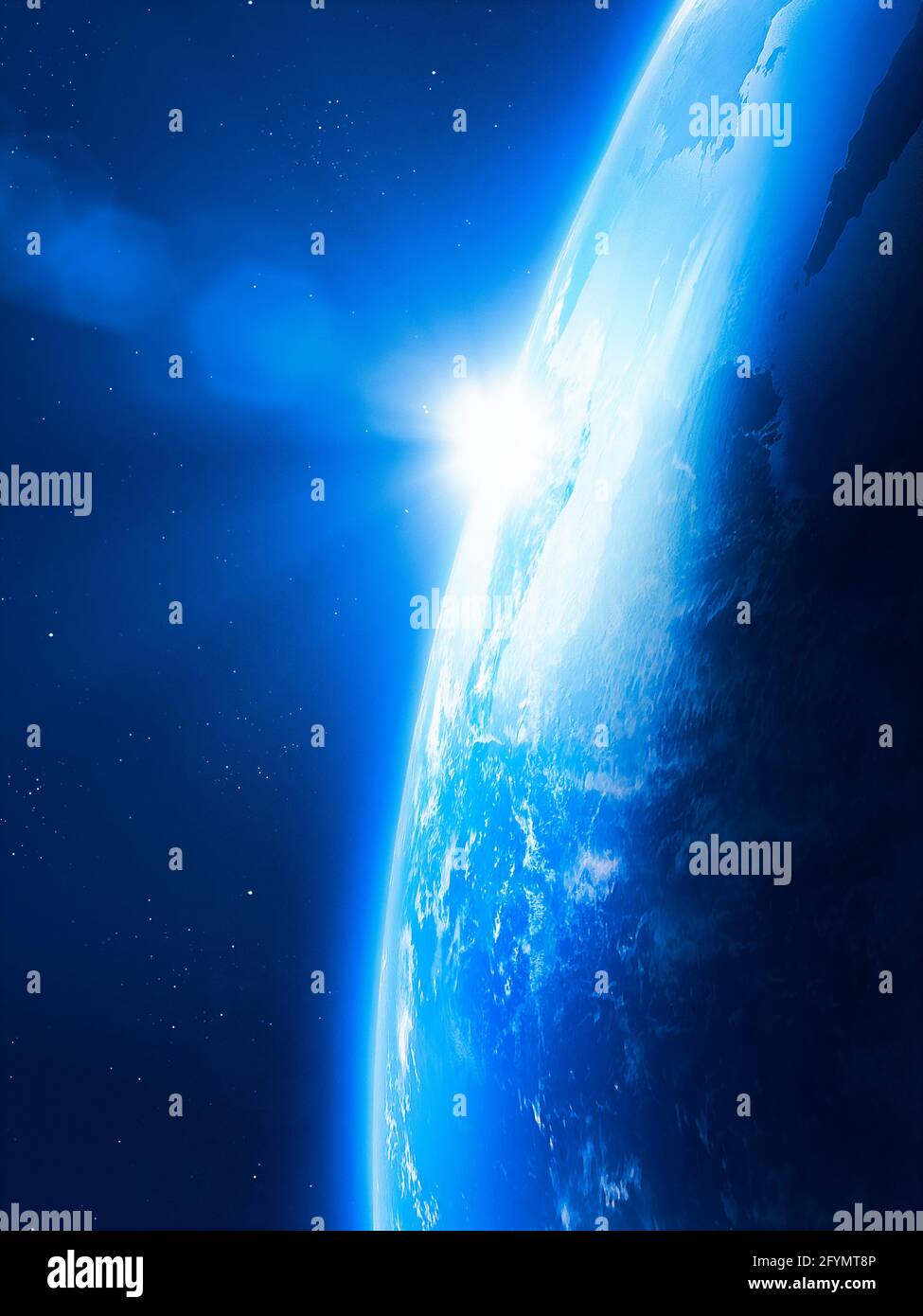 Alba sulla Terra, illustrazione Foto Stock