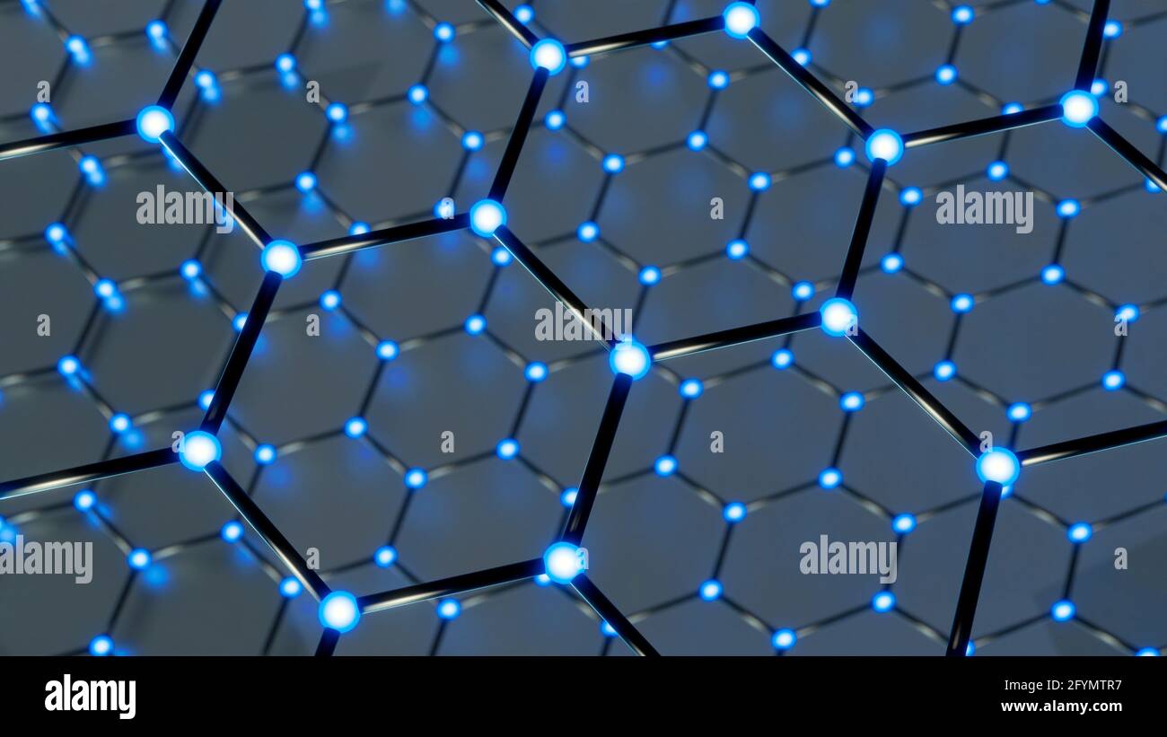 Questa immagine non può essere utilizzata nei poster didattici struttura grafica, illustrazione. Il grafene è un allotrope di carbonio. Ogni foglio è un solo atomo t Foto Stock