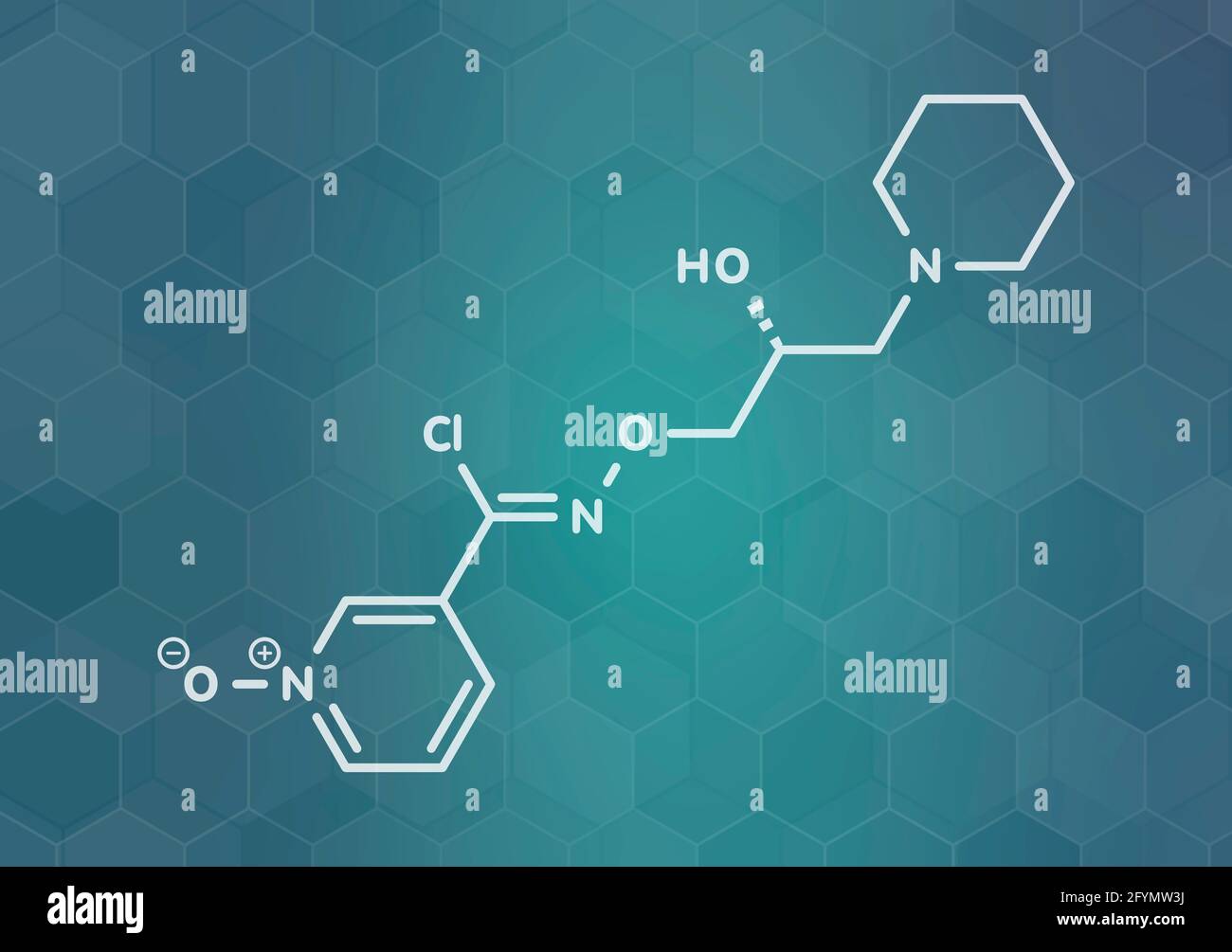Molecola di farmaco di Arimoclomolo, illustrazione Foto Stock