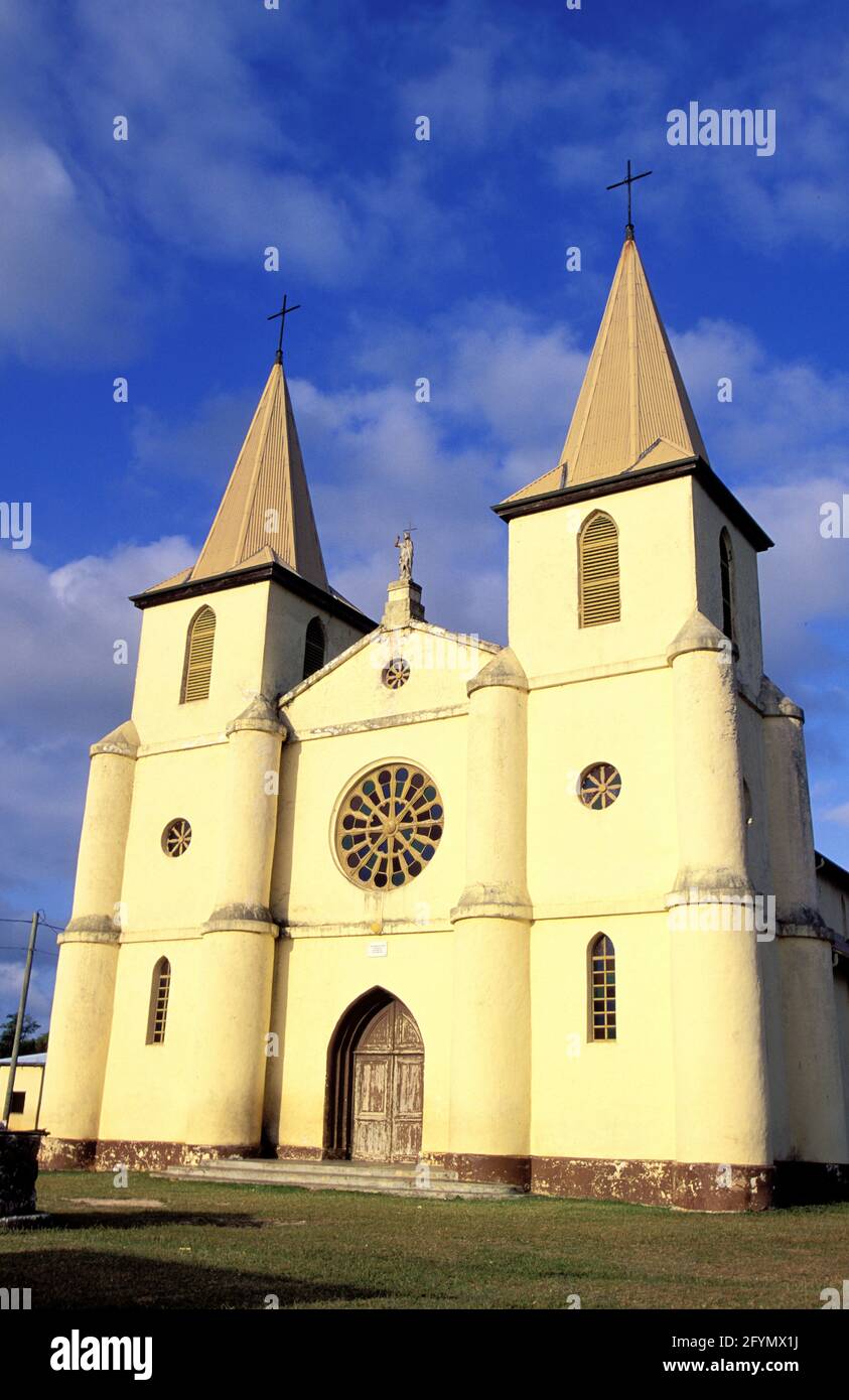 NUOVA CALEDONIA. ARCIPELAGO DELLA LEALTÀ. ISOLA DI LIFOU. CHIESA Foto Stock