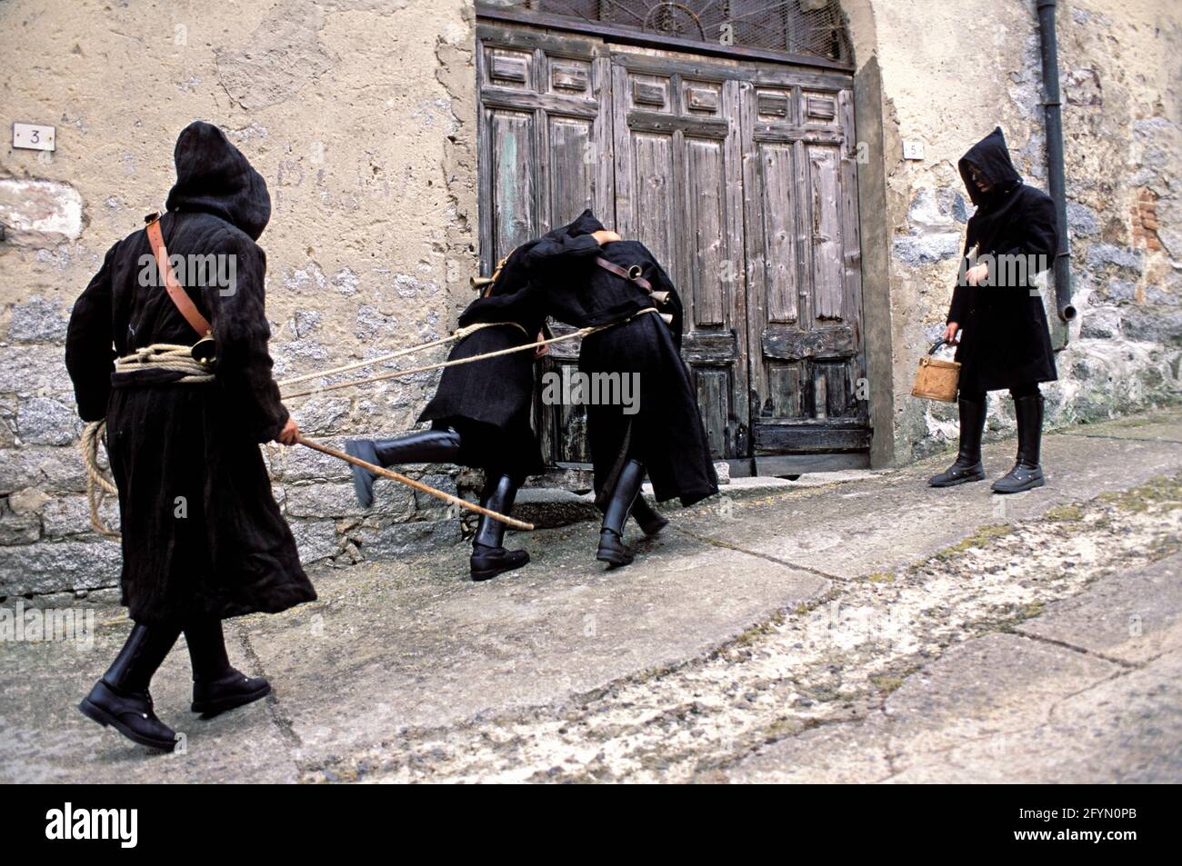 Italia, Sardegna, Orotelli, Turpos al carnevale Foto Stock