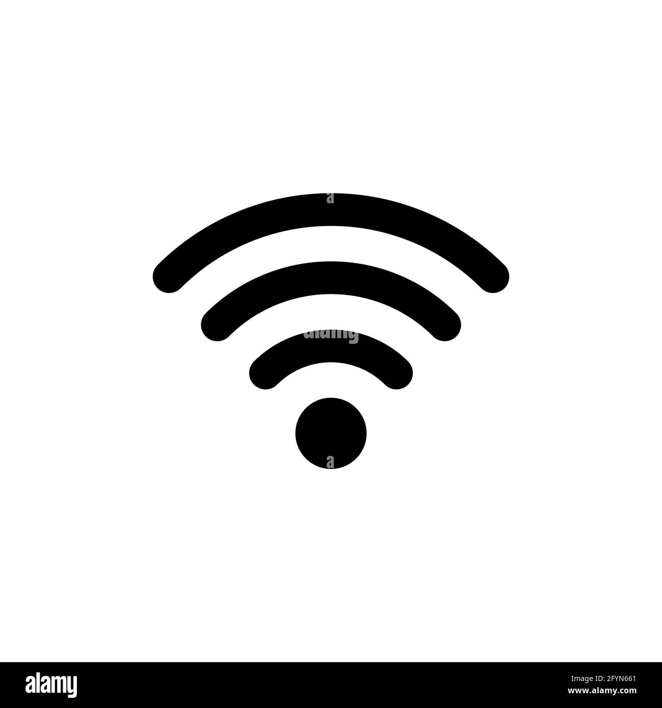 Icona Wi-fi. Simbolo della tecnologia wireless. Pittogramma WiFi. Vettore isolato su sfondo bianco Illustrazione Vettoriale