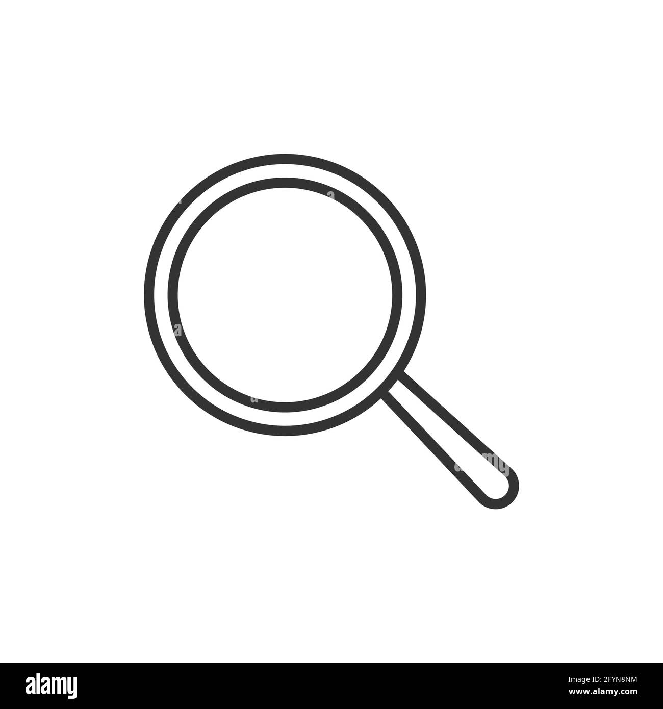 Icona di ricerca. Simbolo della lente di ingrandimento. Lentino segno nero. Strumento zoom. Simbolo lente di ingrandimento Illustrazione Vettoriale