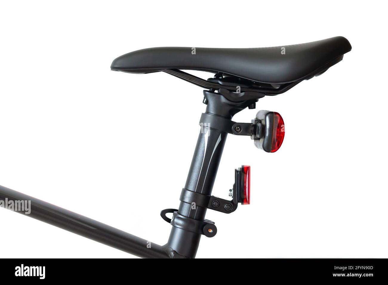 Sedile per bicicletta o sella e sedile isolati su sfondo bianco Foto Stock