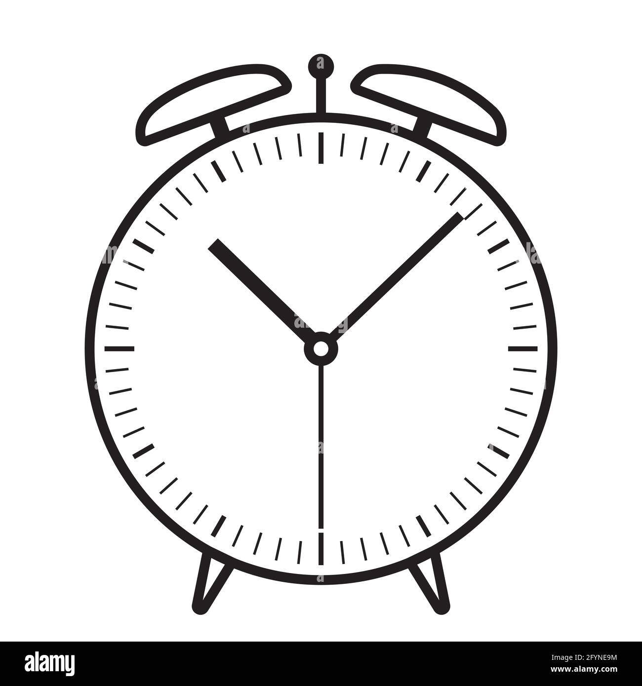 Concetto di studente scolastico: Icona orologio, sveglia meccanica. Illustrazione vettoriale. EPS10 Illustrazione Vettoriale