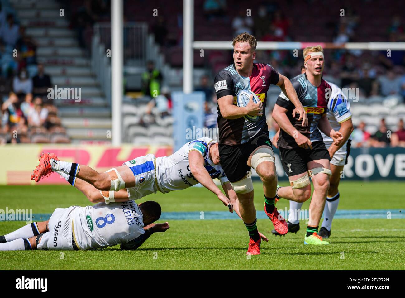 LONDRA, REGNO UNITO. 29 maggio 2021. Durante il Gallagher Premiership Rugby Round 20 Partita tra Harlequins e Bath Rugby al Twickhenham Stoop Stadium sabato 29 maggio 2021. LONDRA, INGHILTERRA. Credit: Taka G Wu/Alamy Live News Foto Stock