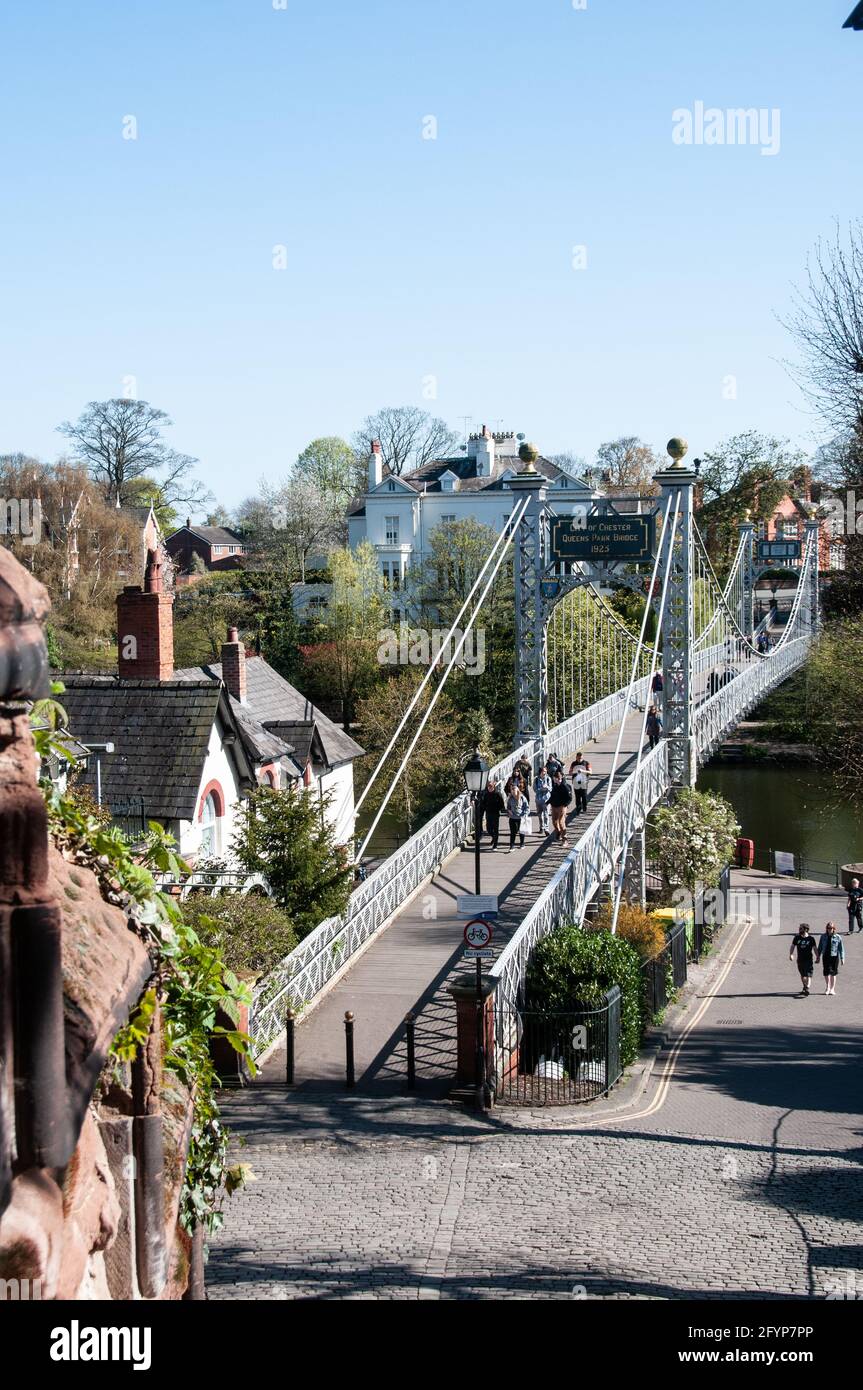 Chester sospensione ponte Foto Stock