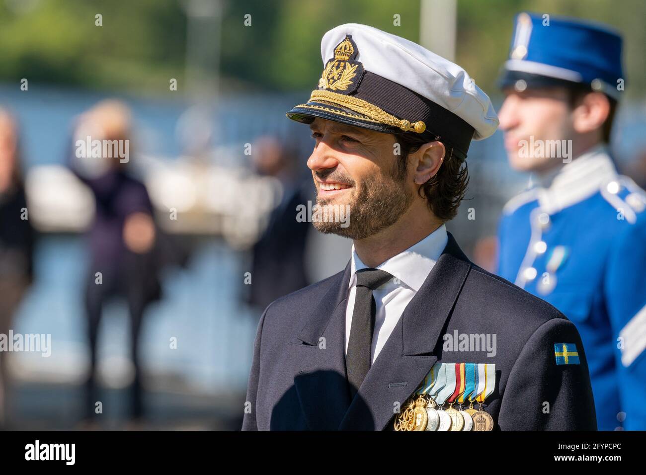 Il principe Carl Philip al Veterans Day, a Stoccolma, Svezia, il 29 maggio 2021. Foto di Fredrik Wennerlund/ Stella Pictures/ABACAPRESS.COM Foto Stock