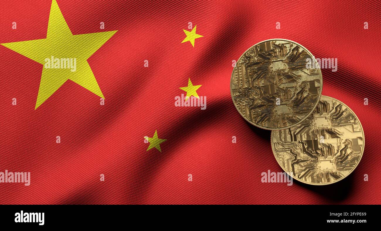 Cina Crypto valuta Bitcoin Trading Politica finanziaria del governo Foto Stock