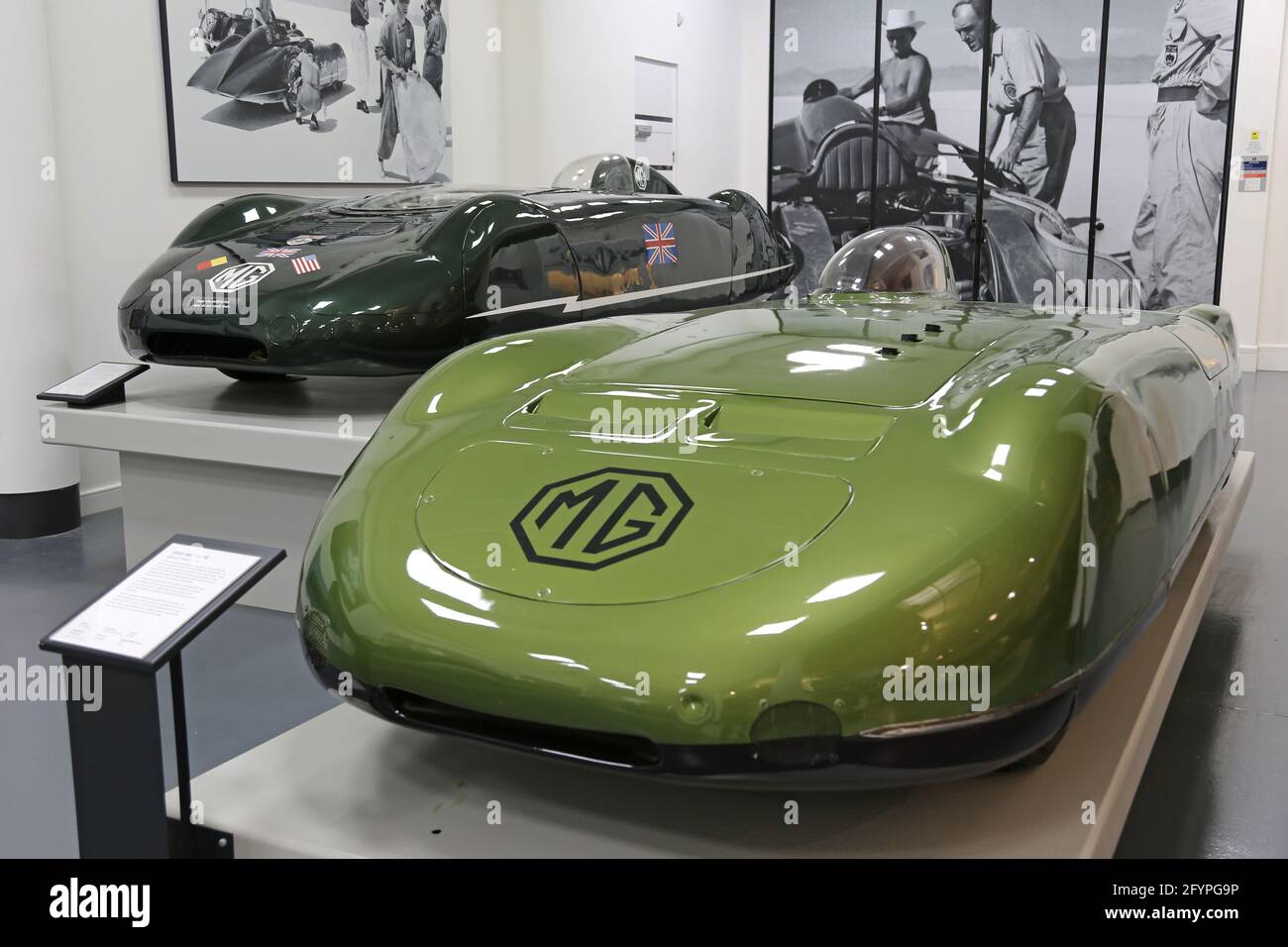 MG EX179 (1954) auto da record di velocità, British Motor Museum, Gaydon, Warwick, West Midlands, Inghilterra, Gran Bretagna, Regno Unito, Europa Foto Stock