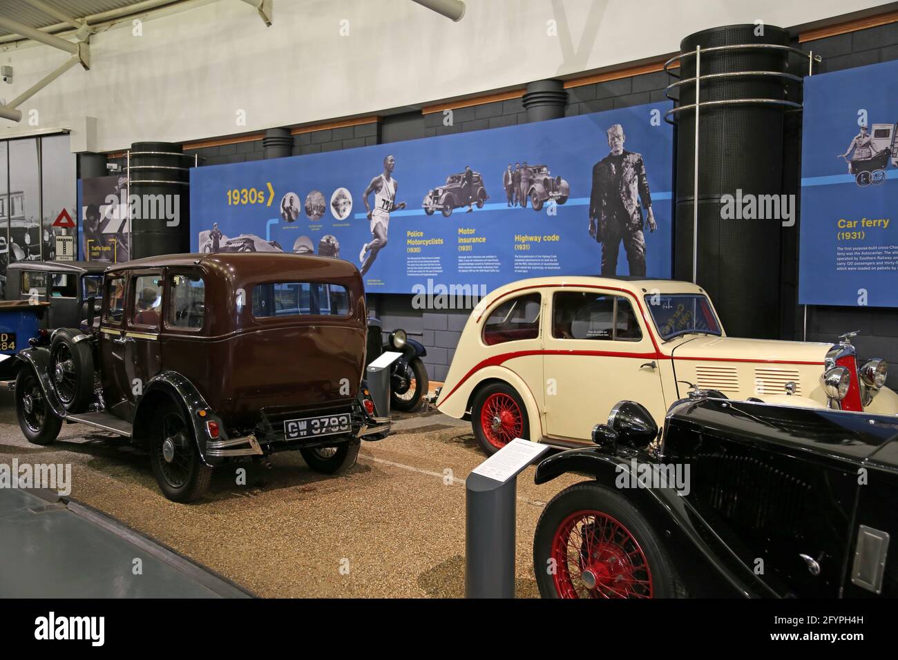 Standard 10/12 Speedline Sports Coupe (1934), Time Road, British Motor Museum, Gaydon, Warwick, West Midlands, Inghilterra, Gran Bretagna, Regno Unito, Europa Foto Stock