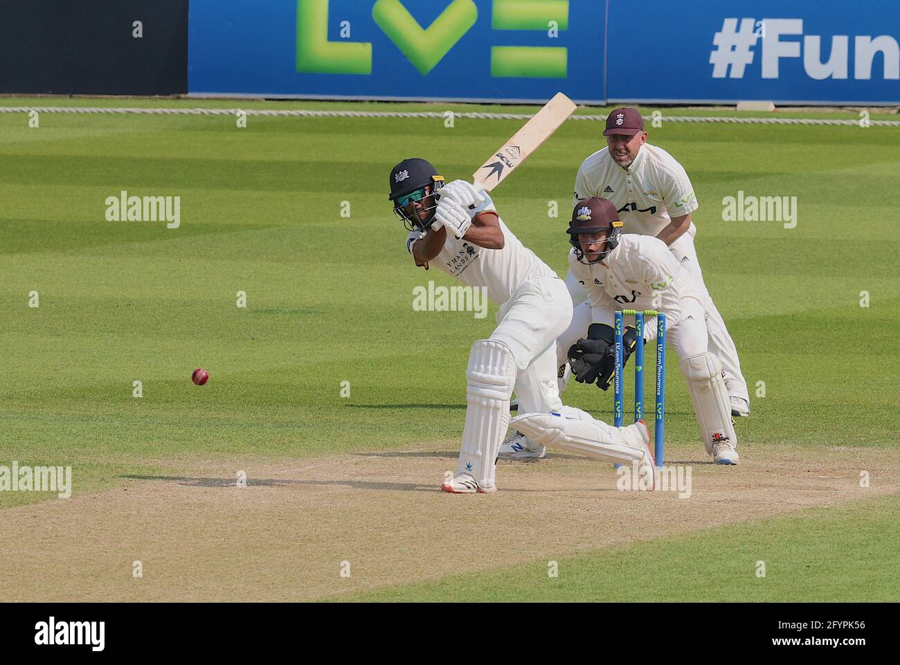 Londra, Regno Unito. 29 maggio 2021. Londra, Regno Unito. Kraigg Brathwaite di Gloucestershire batte nel campionato della contea di Kia Oval, giorno tre David Rowe/Alamy Live News Foto Stock