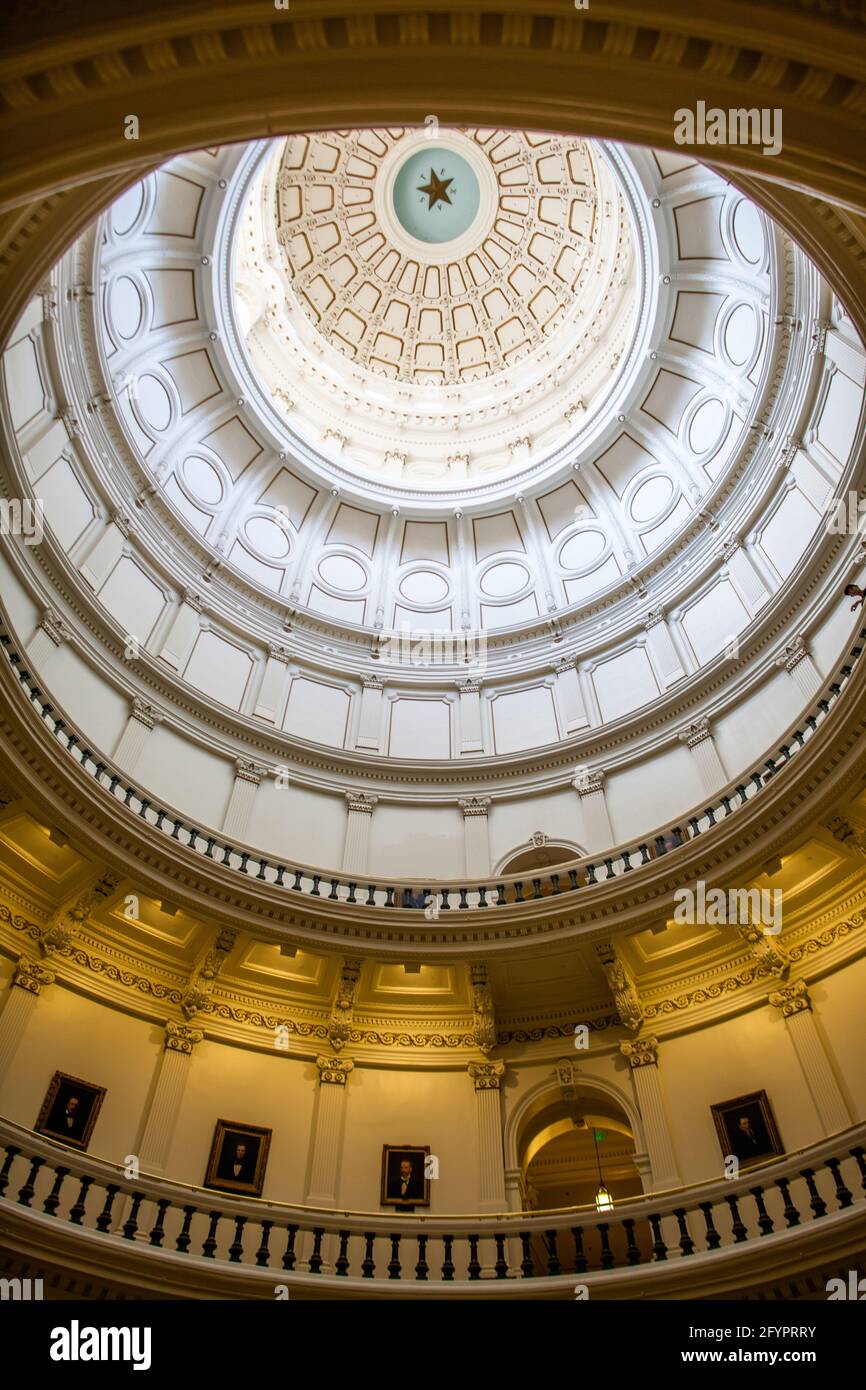 Cupola della rotonda nel Texas state Capitol Building ad Austin, Texas Foto Stock