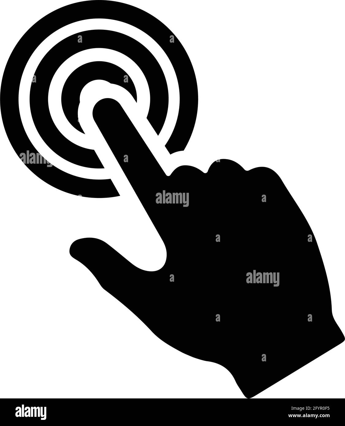 Dito, movimento, icona dello schermo a sfioramento. Semplice illustrazione vettoriale per vari usi. Illustrazione Vettoriale