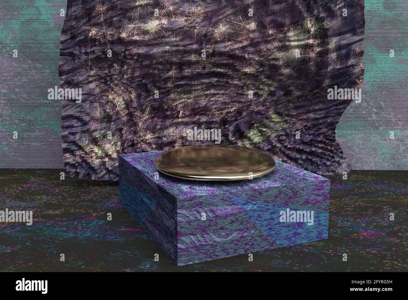 Un grunge 3d astratto visualizza un'immagine di sfondo. Foto Stock