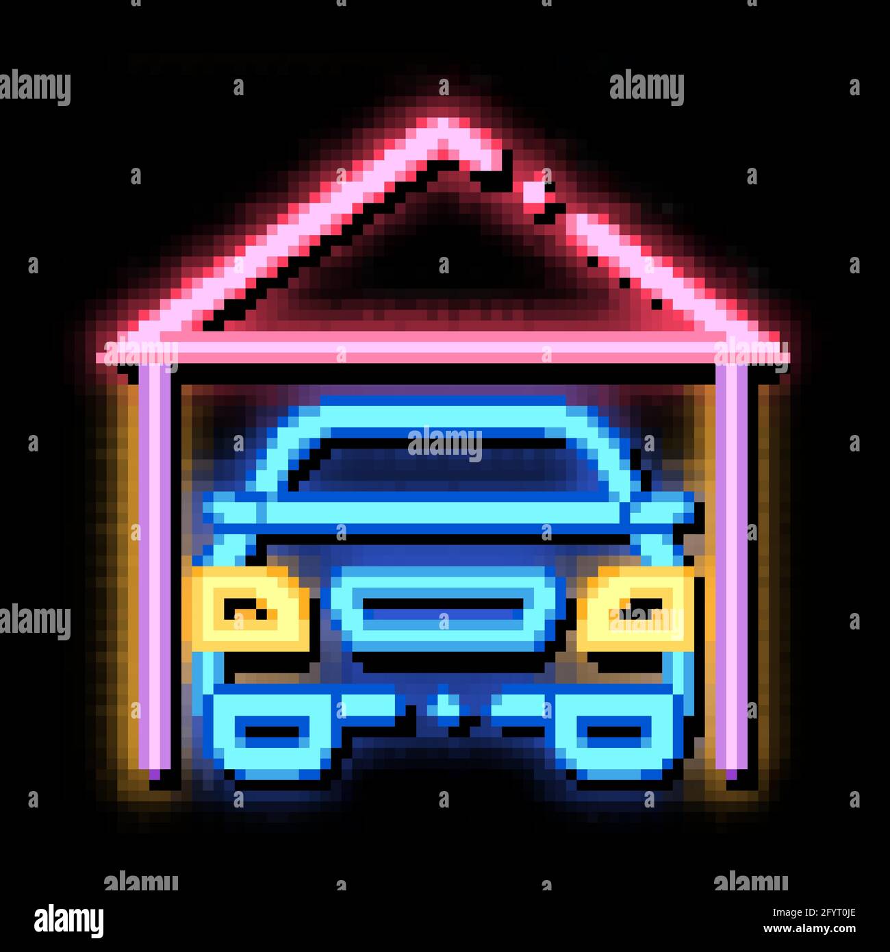 Immagine dell'icona di un'illuminazione al neon del veicolo Illustrazione Vettoriale