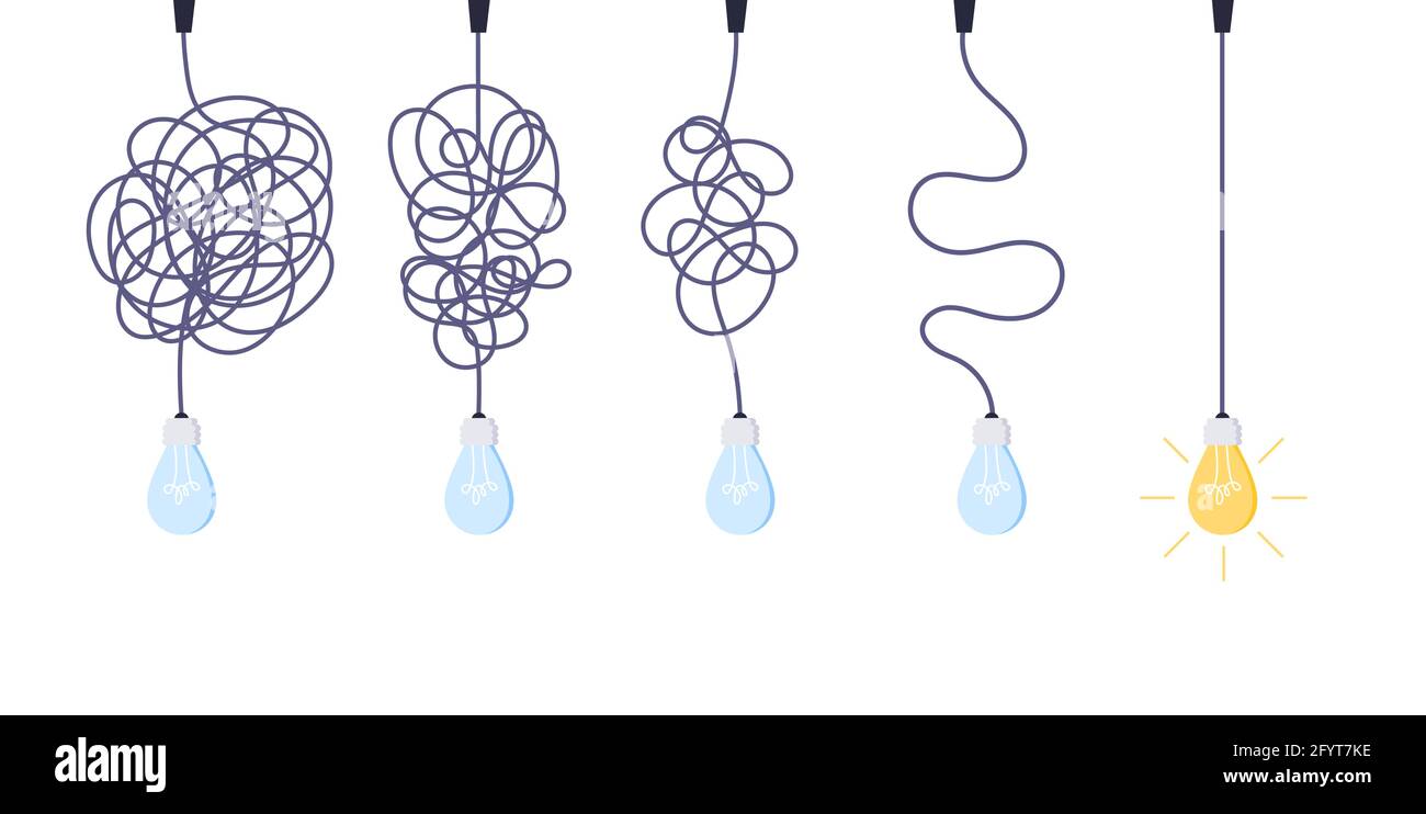 Caos semplificazione, risoluzione dei problemi e soluzioni aziendali idea di ricerca concetto vettore illustrazione. Un modo semplice e complesso dall'inizio all'idea. Mano Illustrazione Vettoriale Caos semplificazione, risoluzione dei problemi e soluzioni aziendali idea di ricerca concetto vettore illustrazione. Un modo semplice e complesso dall'inizio all'idea. Mano Illustrazione Vettoriale
