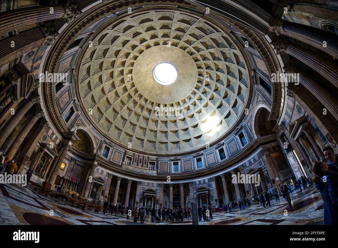 La decorazione interna del Pantheon a Roma Foto Stock