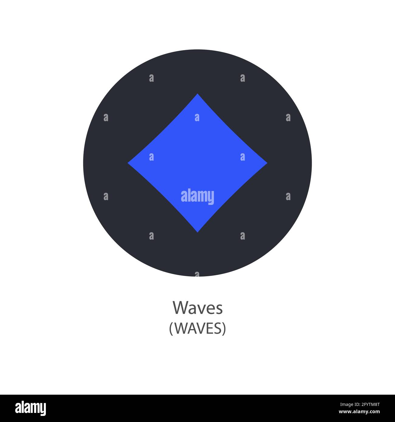 Waves blockchain decentralizzato pagamenti Internet-of-Things icona del logo del vettore di crittografia Illustrazione Vettoriale