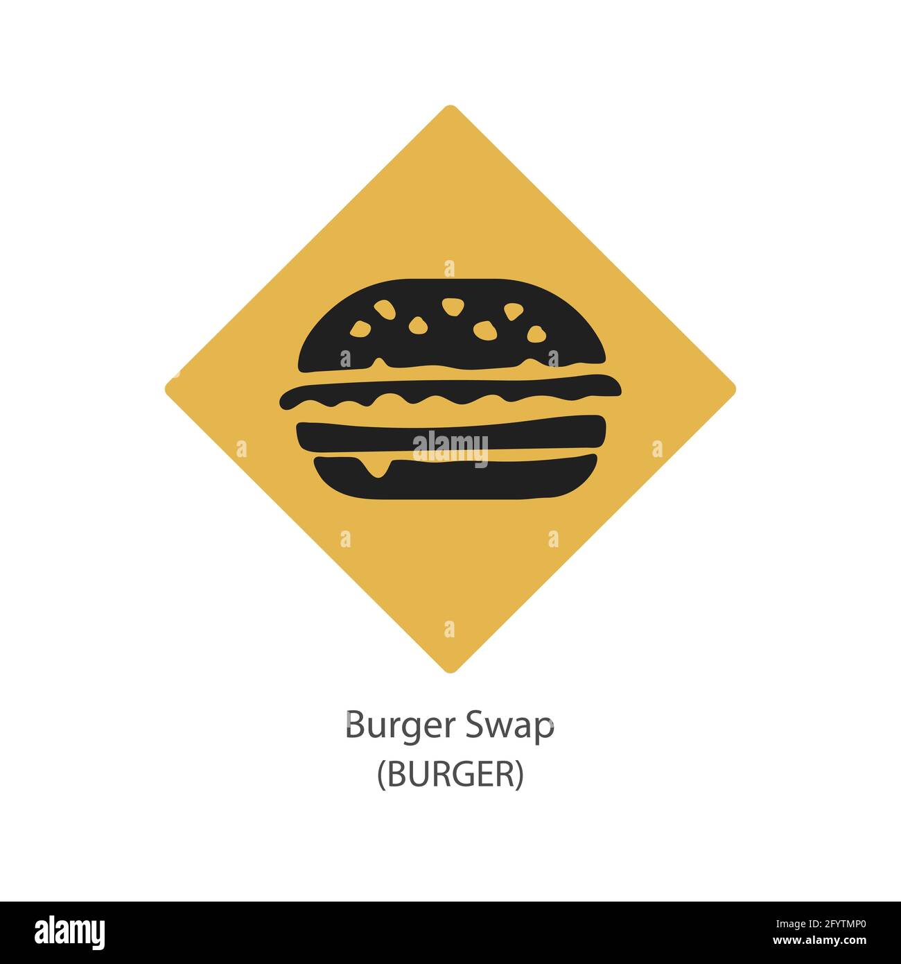 Burger Swap blocco decentrato Internet-of-Things pagamenti crittografia vettore icona logo Illustrazione Vettoriale