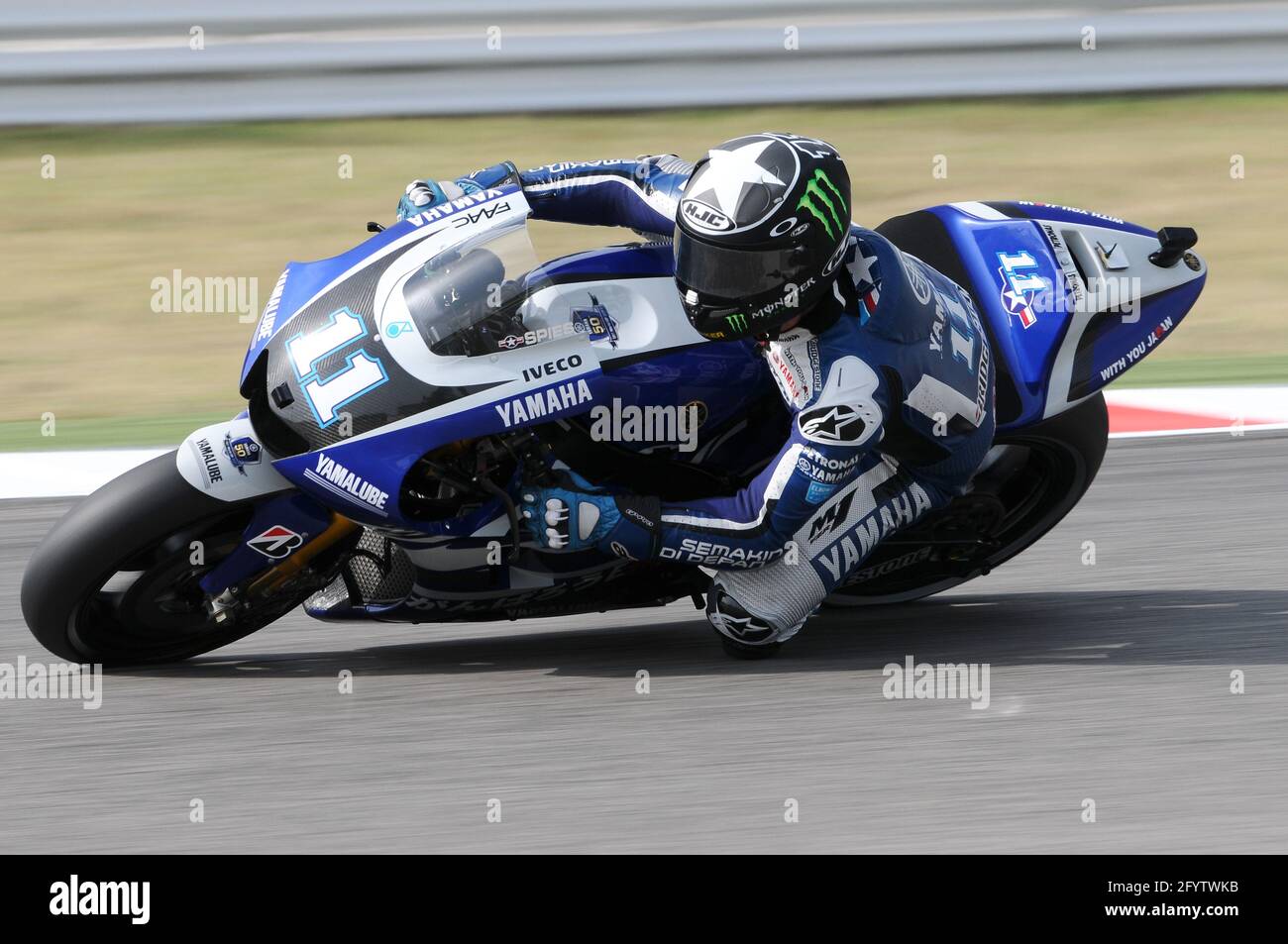 MISANO - ITALIA, 2 settembre 2011: Il pilota americano Yamaha ben Spies in azione al GP di San Marino 2011. Italia Foto Stock