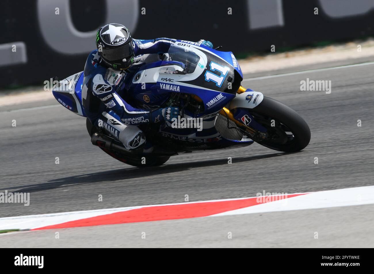 MISANO - ITALIA, 2 settembre 2011: Il pilota americano Yamaha ben Spies in azione al GP di San Marino 2011. Italia Foto Stock