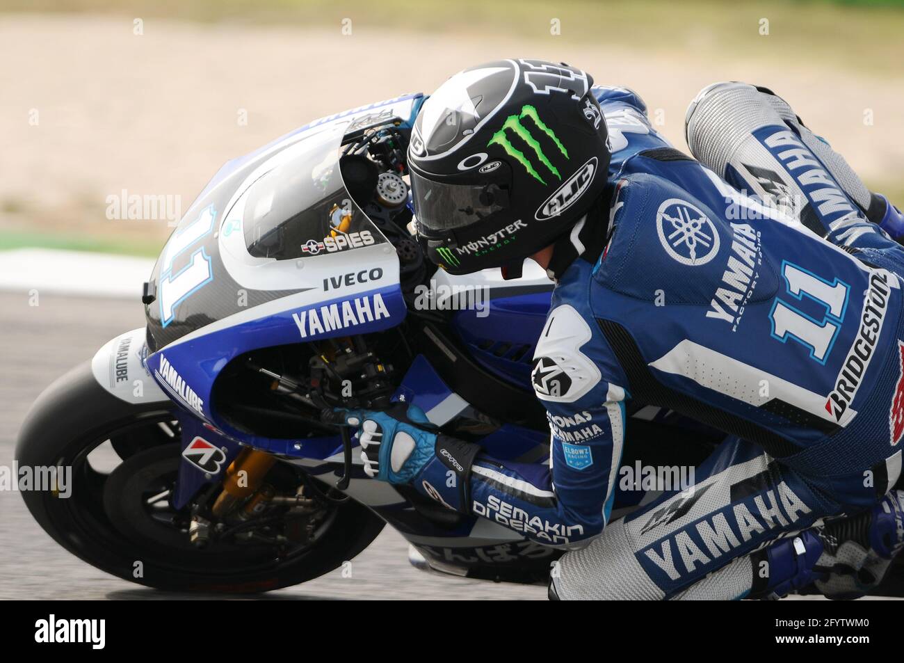 MISANO - ITALIA, 2 settembre 2011: Il pilota americano Yamaha ben Spies in azione al GP di San Marino 2011. Italia Foto Stock