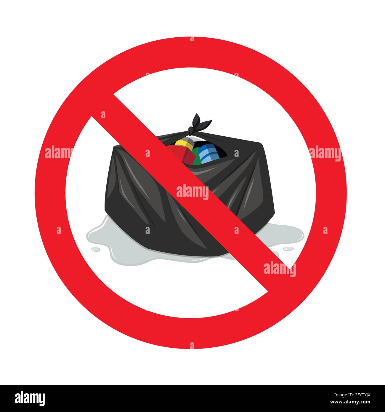 Non cucciolare il simbolo dell'icona. Vettore no dumping, spazzatura gettare rifiuti vietati, non scaricare rifiuti, mantenere pulito etichetta illustrazione Illustrazione Vettoriale