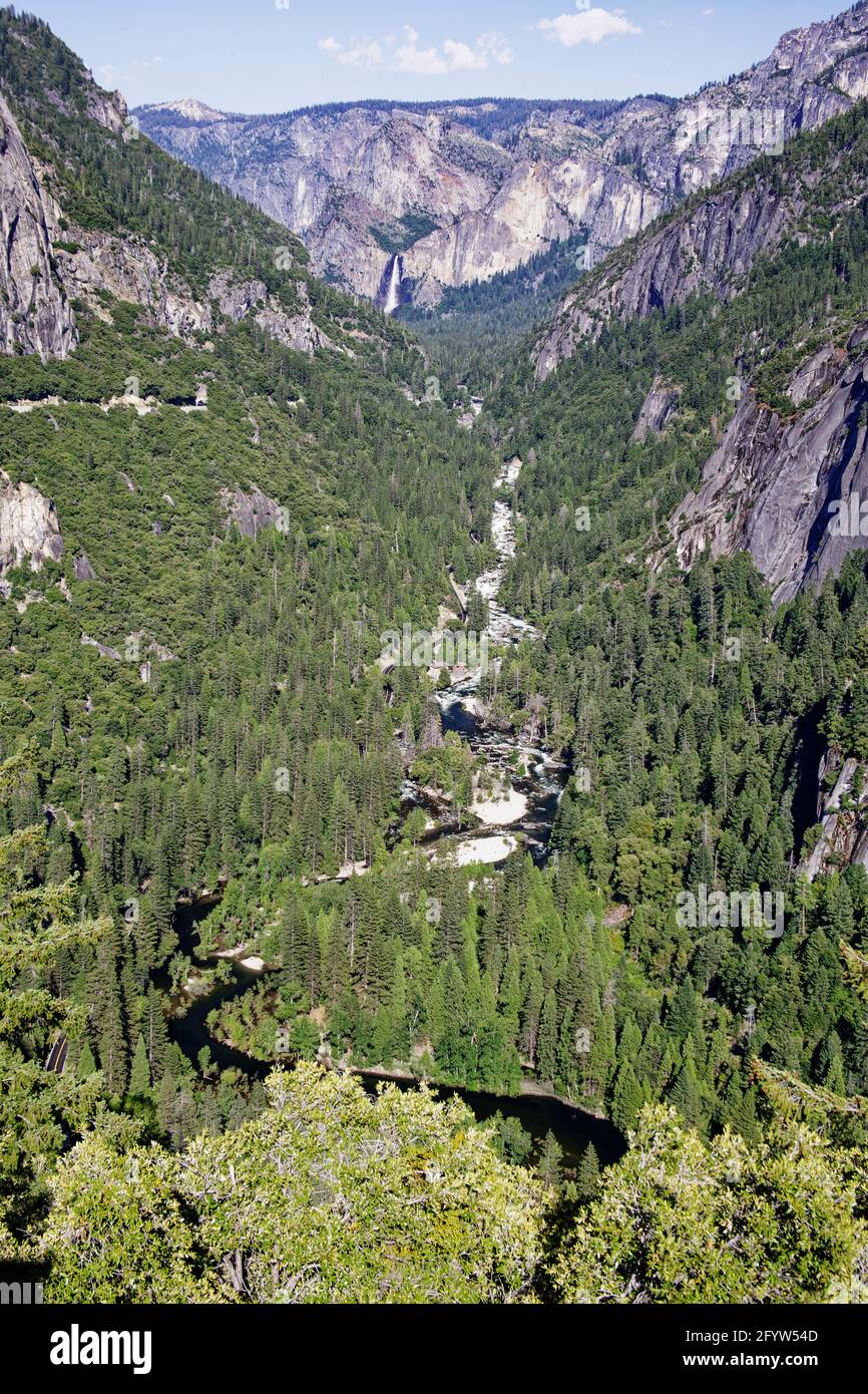 Merced River nella Yosemite Valley Yosemite National Park California, USA LA000569 Foto Stock