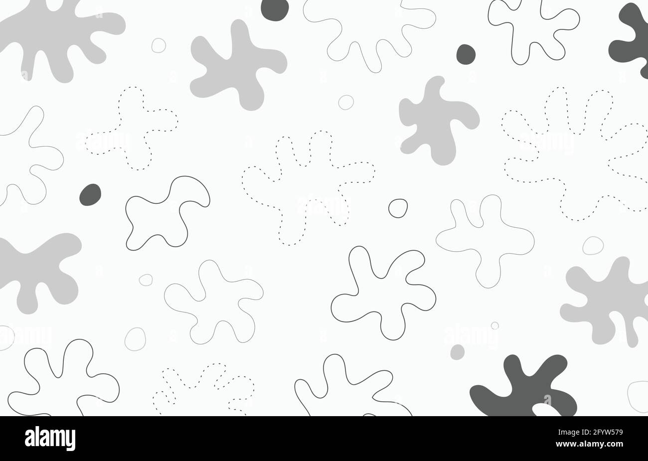 Disegno astratto bianco e grigio doodles di disegno a mano libera drawing dartwork template. Spazio di sfondo stile minimo. Illustrazione Vettoriale