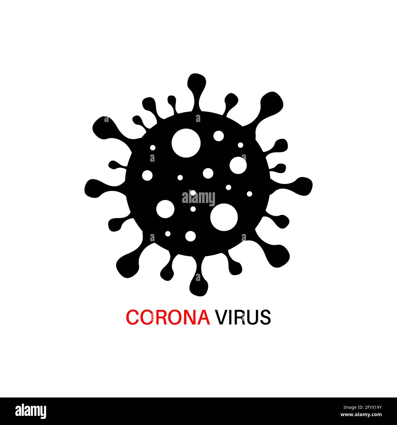 Disegno del vettore del virus della corona di Covid-19. Illustrazione Vettoriale