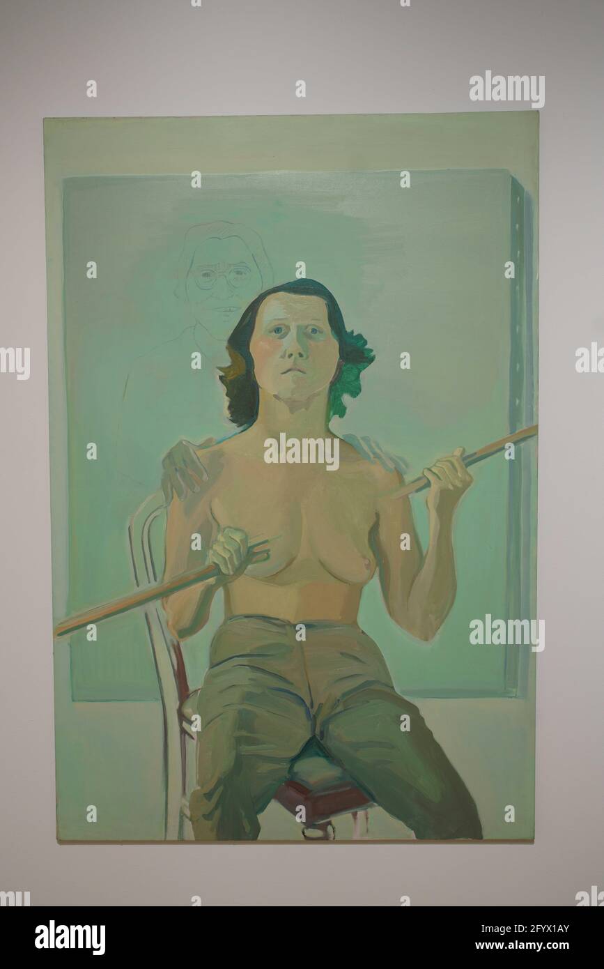 Maria Lassnig, era un'artista austriaca conosciuta per i suoi autoritratti dipinti e per la sua teoria della 'consapevolezza del corpo' Foto Stock