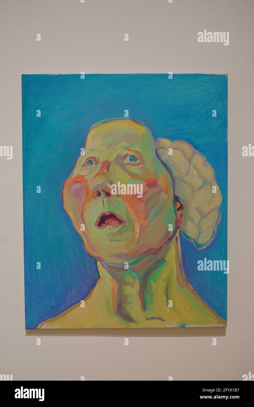 Maria Lassnig, era un'artista austriaca conosciuta per i suoi autoritratti dipinti e per la sua teoria della 'consapevolezza del corpo' Foto Stock
