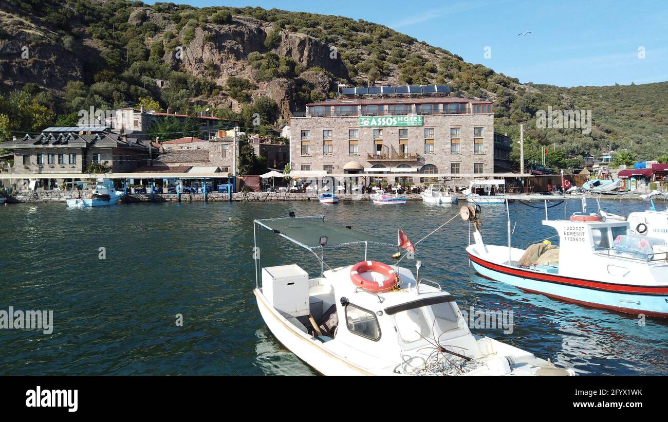 25 settembre 2020 Assos o Behramkale, è un'antica città situata nel villaggio di Behramkale, a sud di Ayvacik di Canakkale. Foto Stock