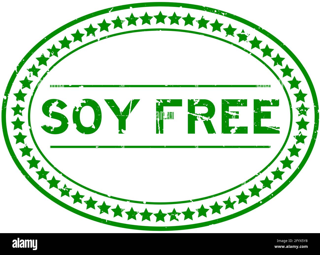Grunge verde senza soia parola ovale guarnizione di gomma stampigliata su sfondo bianco Illustrazione Vettoriale