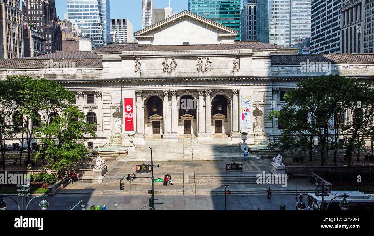 Biblioteca pubblica di New York, sede principale, edificio Stephen A Schwarzman, Manhattan, New York, Stati Uniti Foto Stock