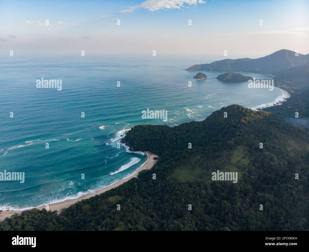 Vista aerea di Trindade, vicino Paraty, Brasile Foto Stock