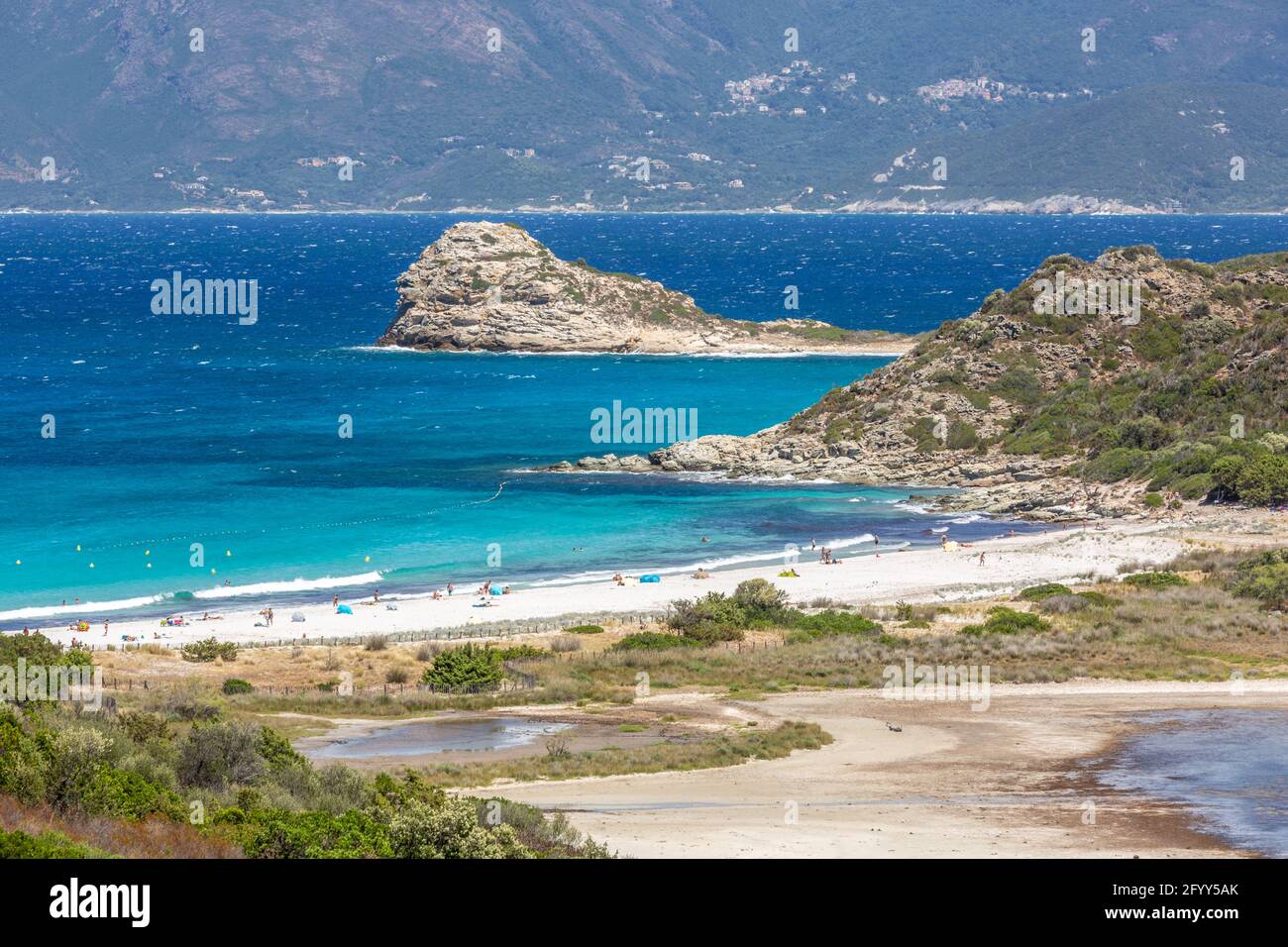 Spiaggia di Lotu, Haute-Corse, ai margini del deserto degli Agriates. Corsica, Francia Foto Stock