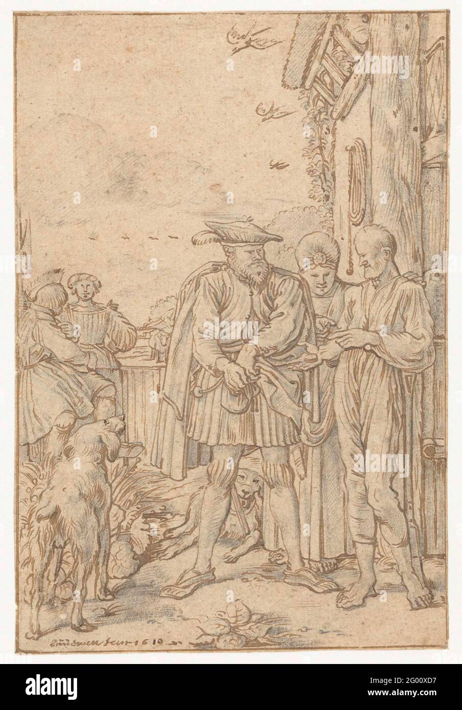 Schout van Dordrecht paga il risarcimento dell'agricoltore; la giurisprudenza del conte Willem III la buona, seconda serie. Foto Stock