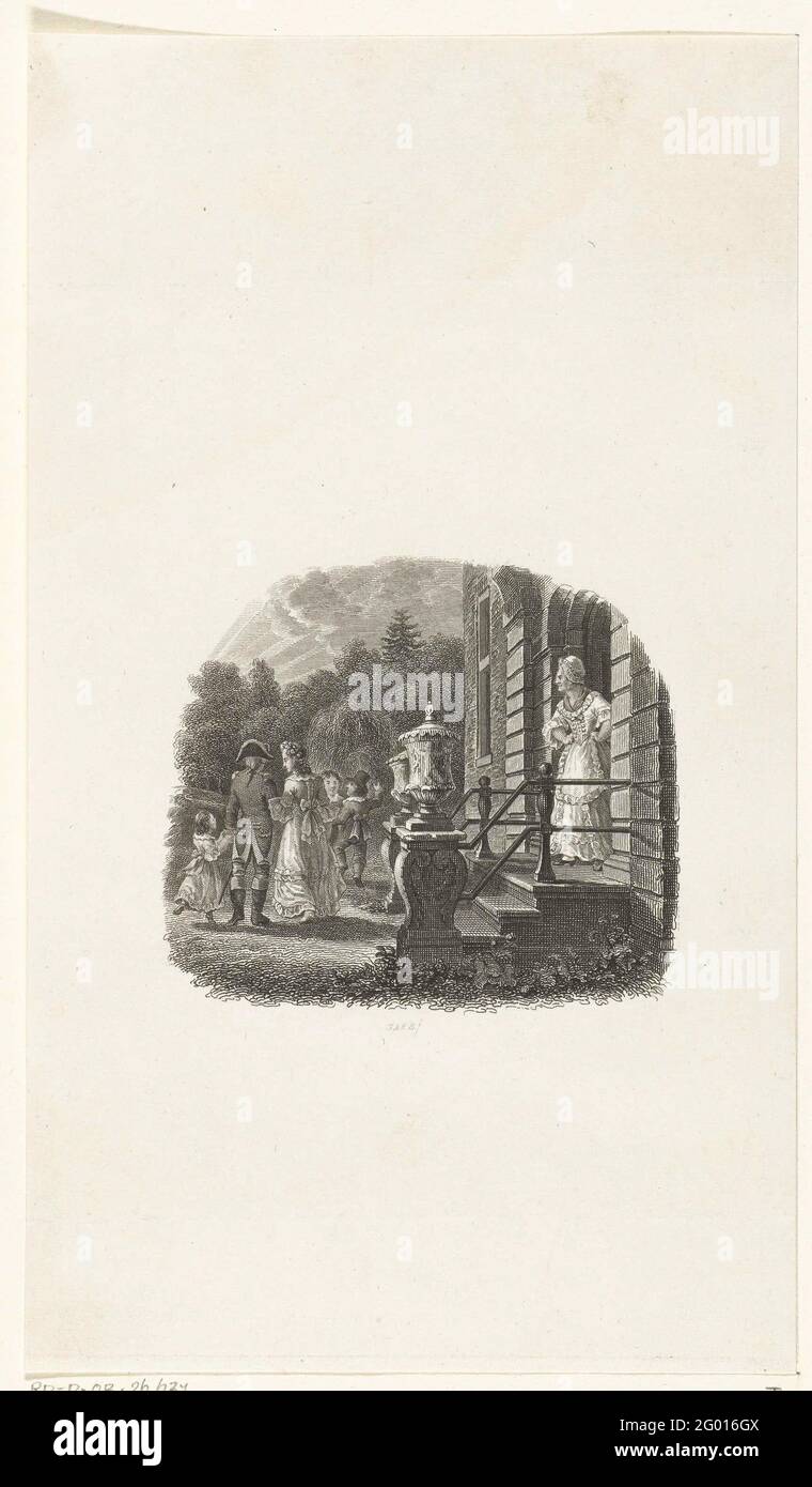 La famiglia lascia casa ed è controllata dalla cameriera; pagina del titolo per: J.C. Appenzeller, le storie romantiche di Selma dai veri eventi, Haarlem 1835.. Foto Stock