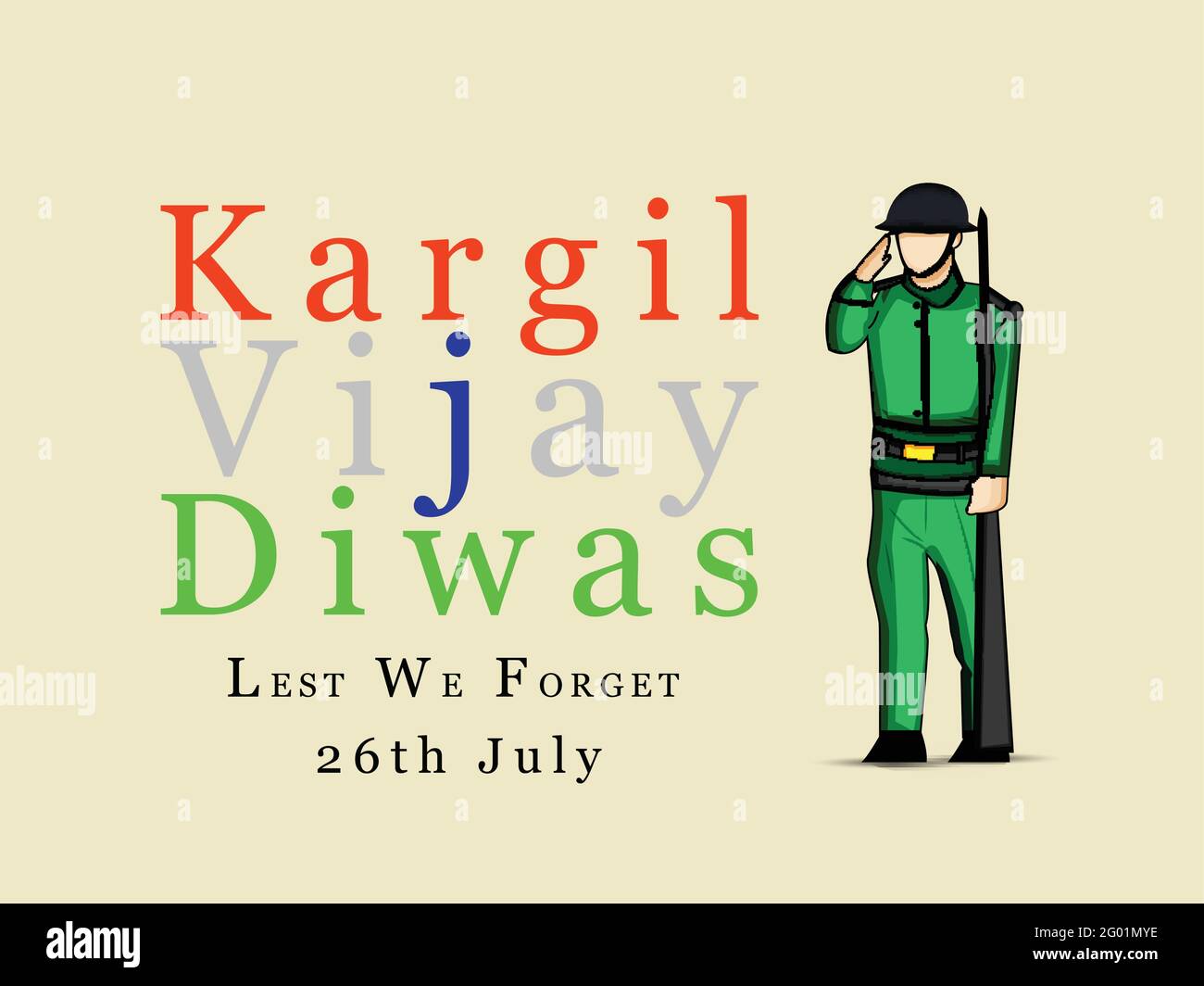 Indiano Kargil Vijay Diwas Illustrazione Vettoriale