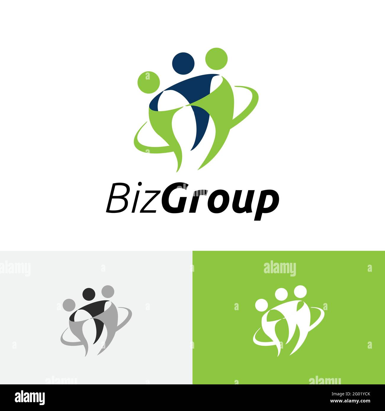Simbolo del logo di lavoro del team del gruppo aziendale Partner Office Illustrazione Vettoriale